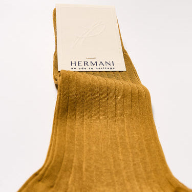Hermani Filo Di Scozia Cotton Mid-Calf Senape