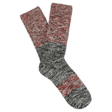 Load image into Gallery viewer, Escuyer Melange Blend Block Socks Navy / Red
