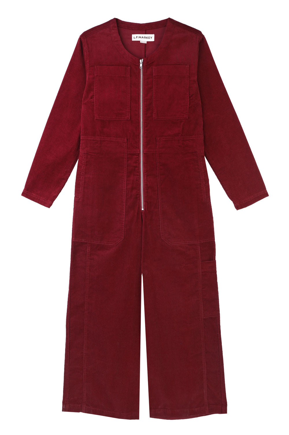 L.F.Markey Felix Corduroy Boilersuit Burgundy