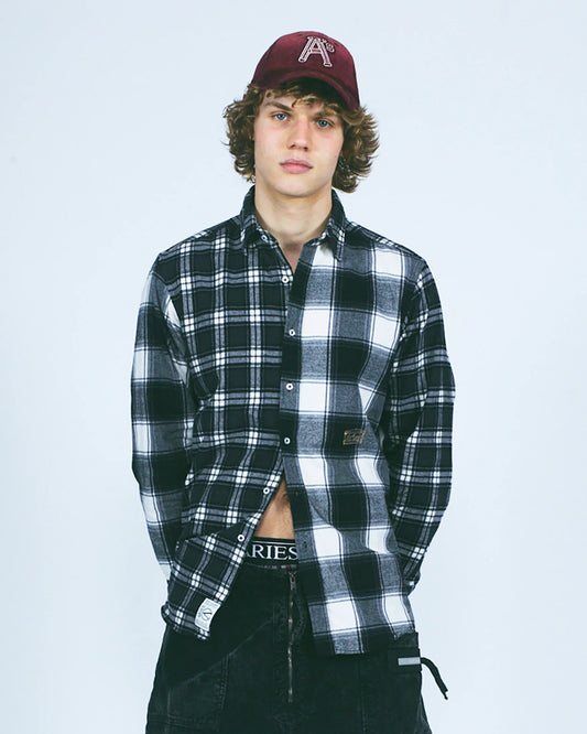 Aries Brushed Flannel Patchwork LS Shirt