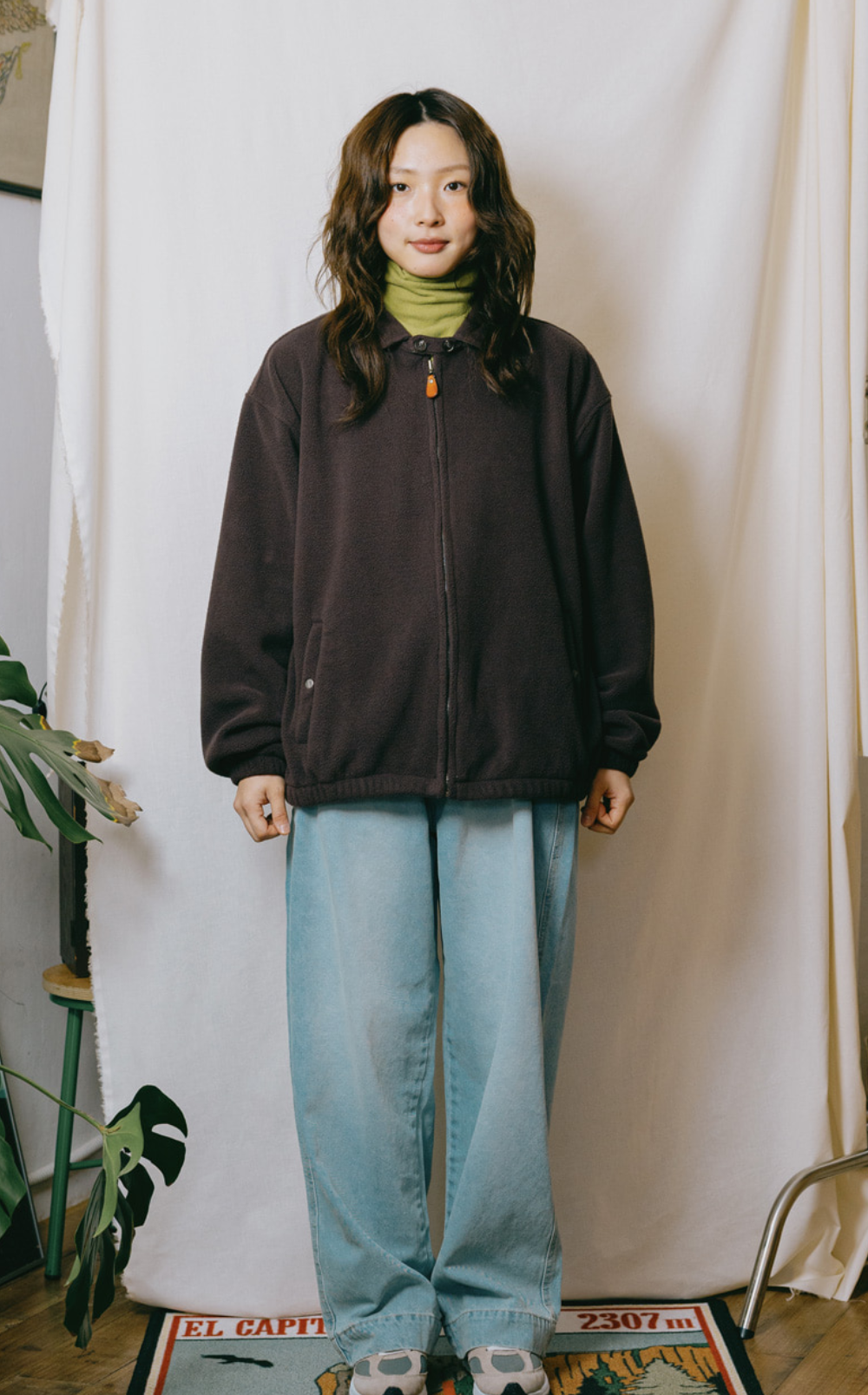 Kappy Fleece Bomber Jacket Brown