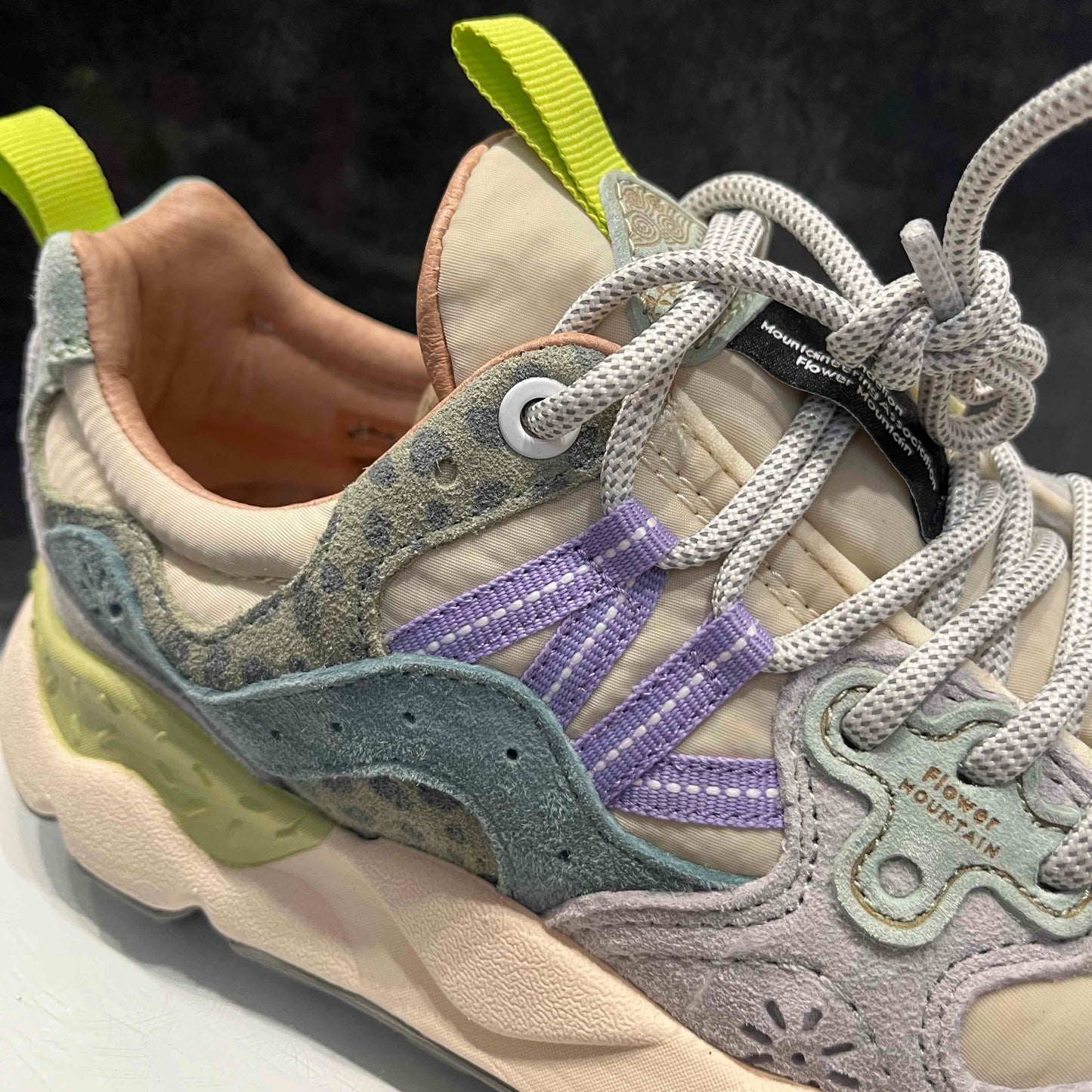 Flower Mountain W' Yamano 3 Suede/Nylon Anamalier Taupe-Green