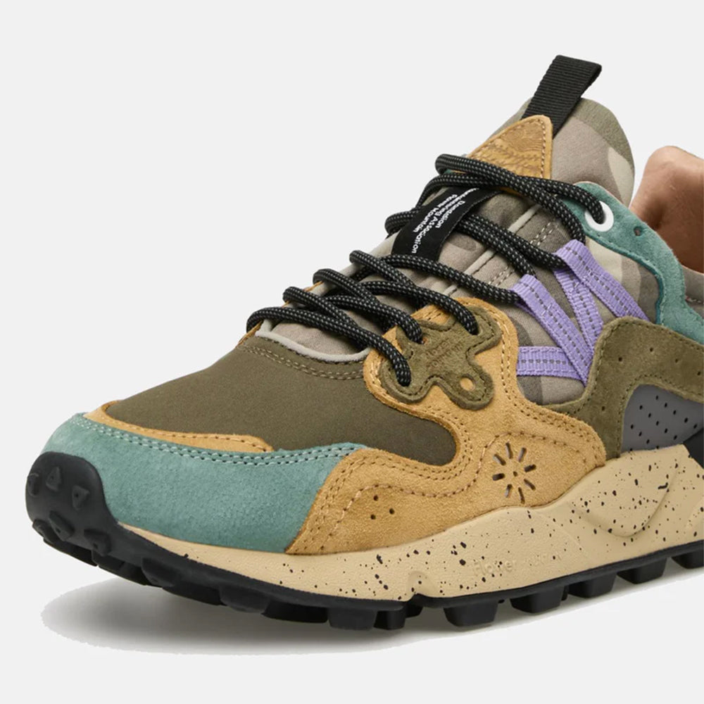Flower Mountain Yamano 3 Suede / Nylon Camo - Petrol / Mud / Grey