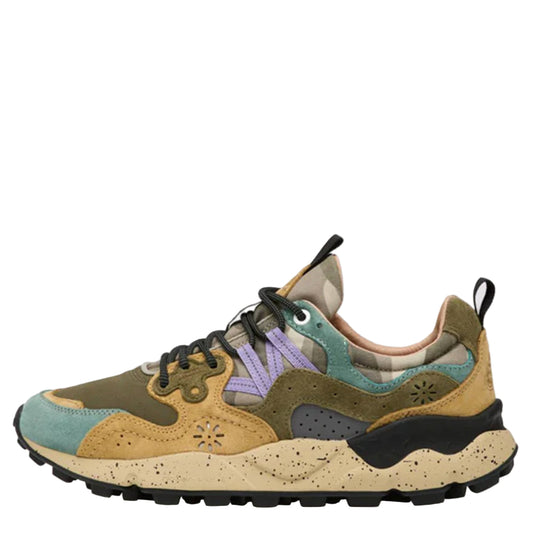 Flower Mountain Yamano 3 Suede / Nylon Camo - Petrol / Mud / Grey