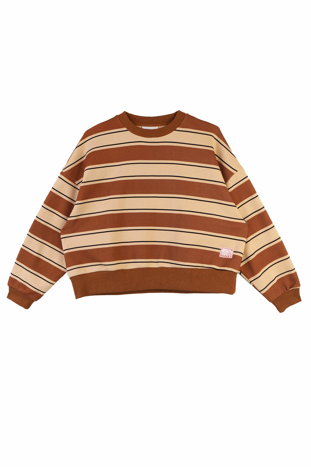 L.F.Markey Gene Sweater Choc Rugby Stripe