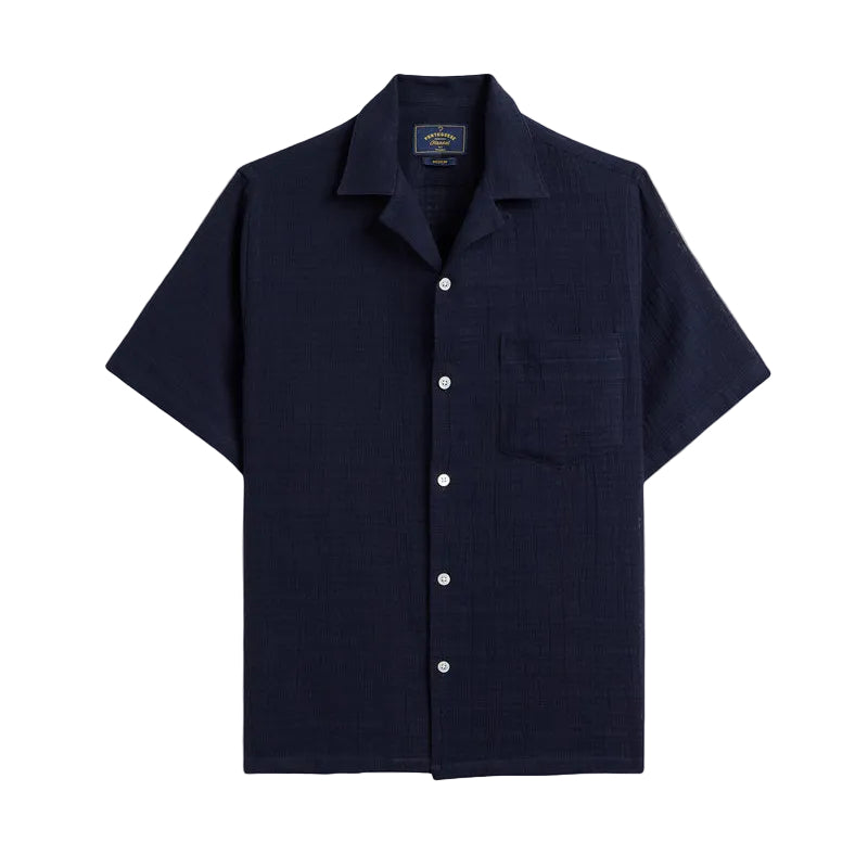 Portuguese Flannel SS Grain Shirt Navy