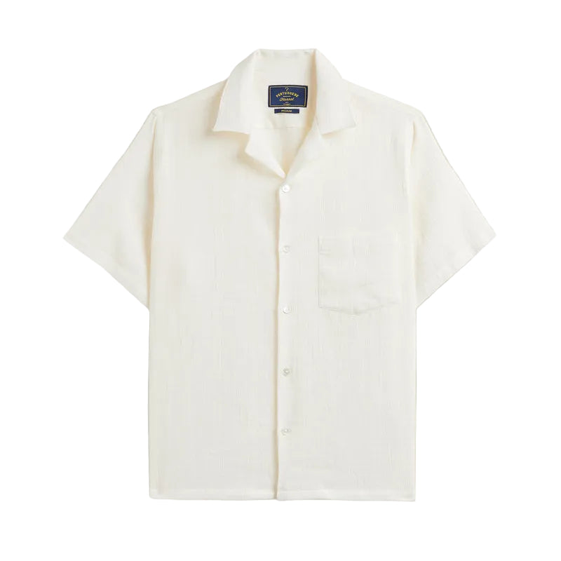 Portuguese Flannel SS Grain Shirt White