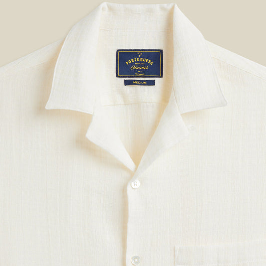 Portuguese Flannel SS Grain Shirt White