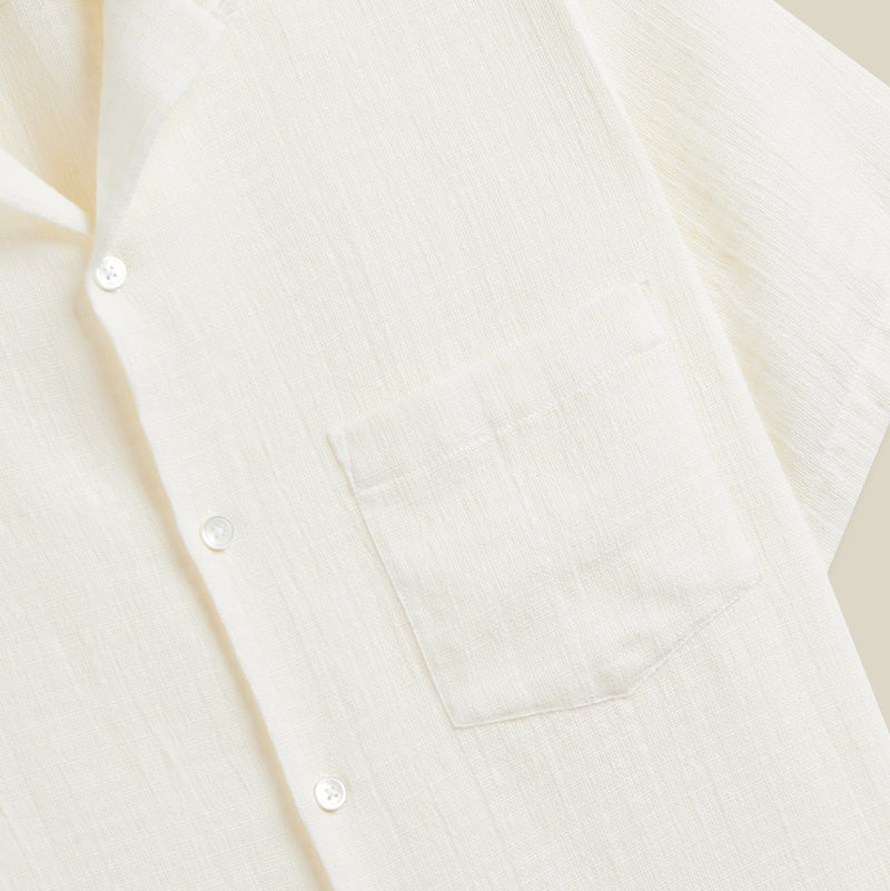 Portuguese Flannel SS Grain Shirt White