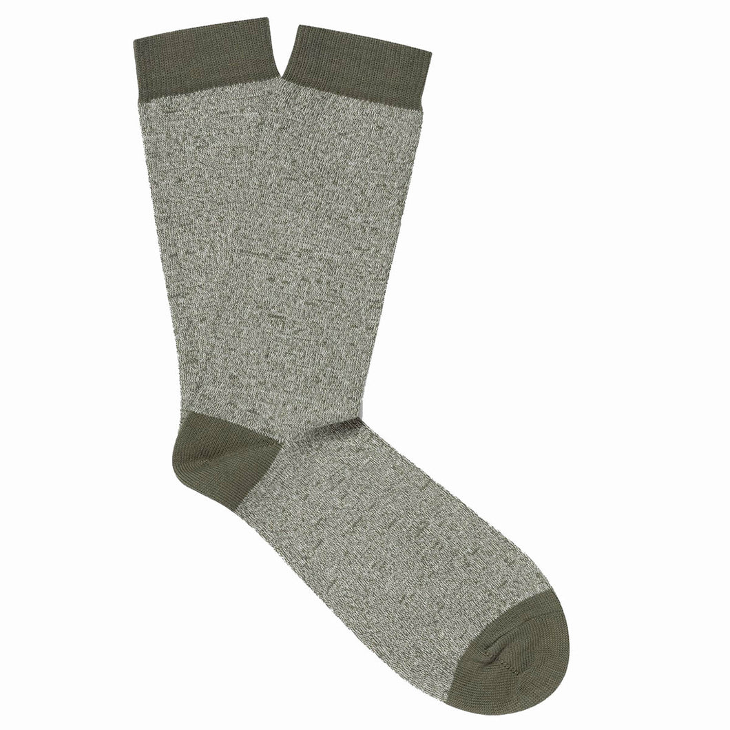 Sunspel Organic Twist Cotton Socks Hunter Green Twist