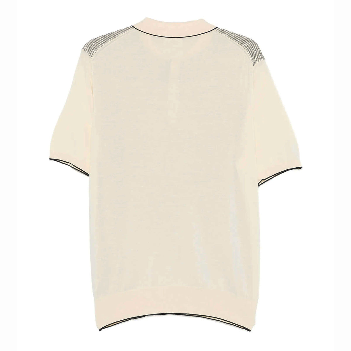 Hartford Knitted Pullover Jacquard Polo Off White
