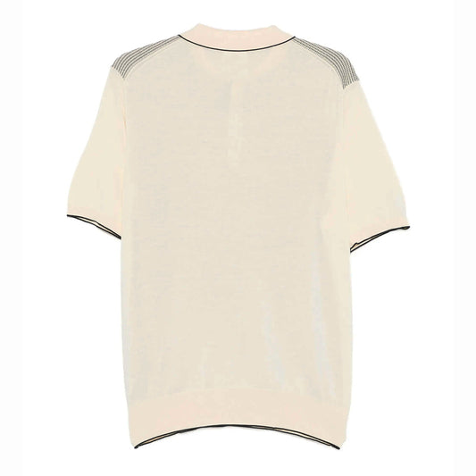 Hartford Knitted Pullover Jacquard Polo Off White