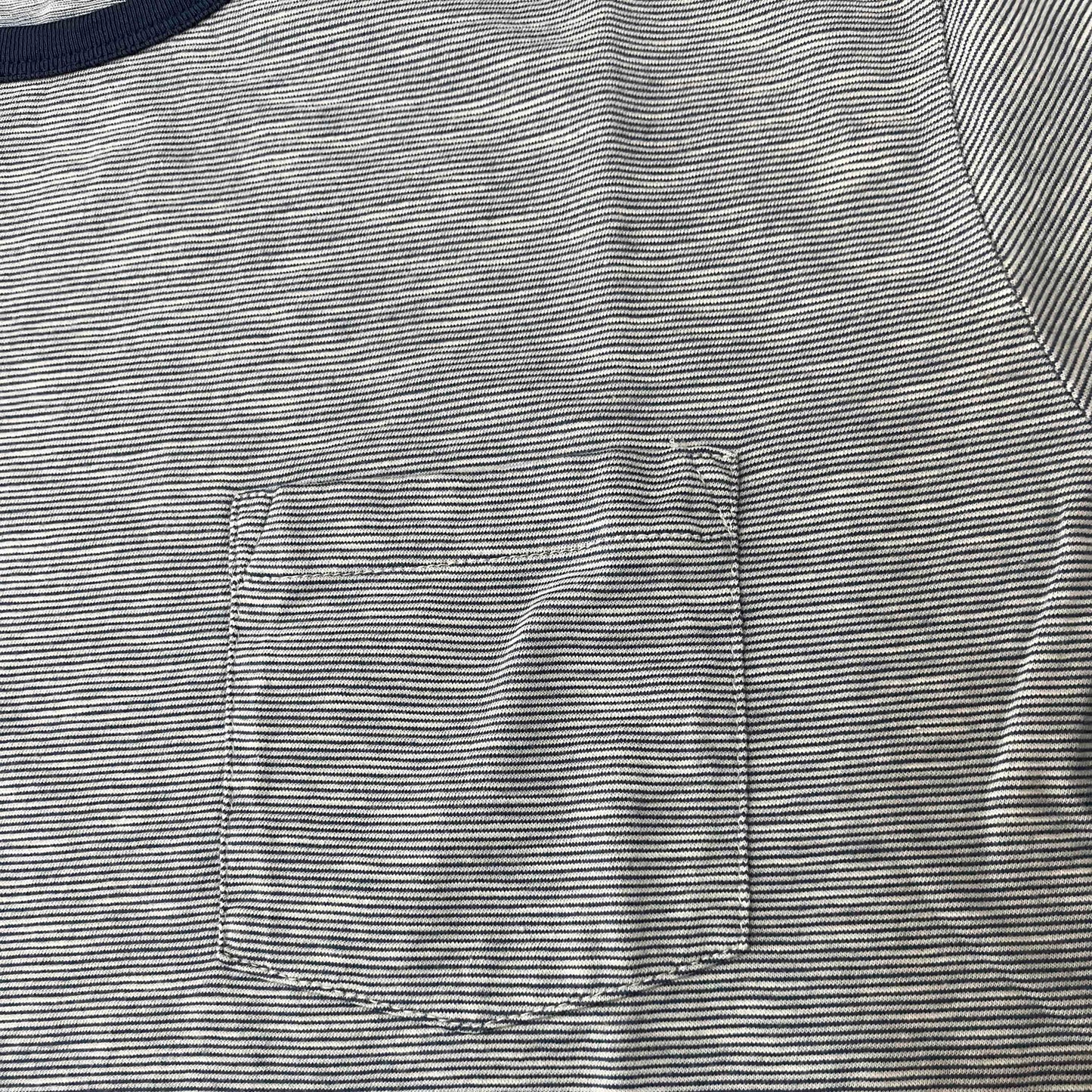 Hartford SS Knitted Pocket T Shirt Ecru / Cobalt