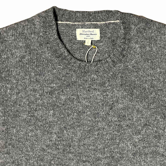 Hartford Shetland Wool Crew Knit Grey