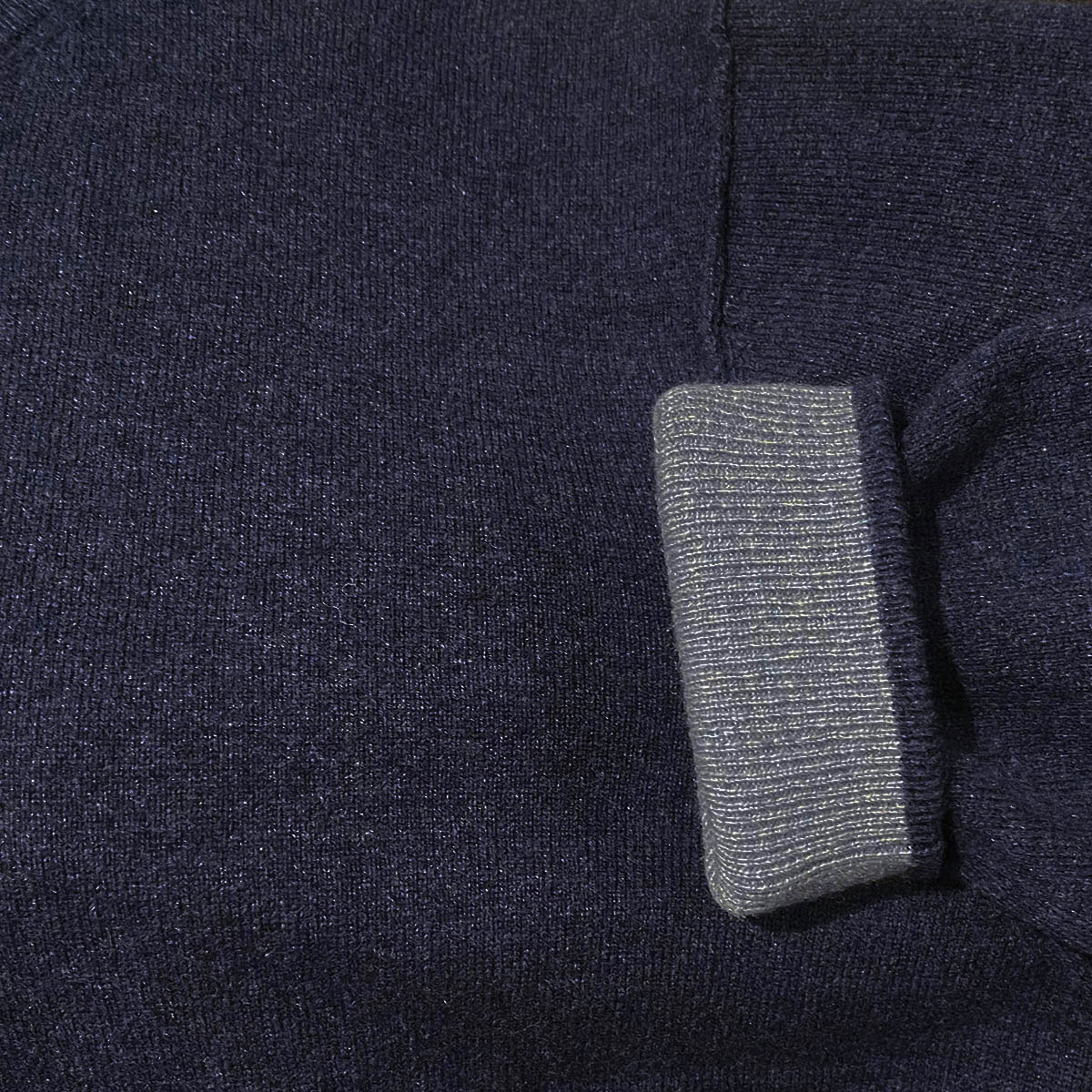 Hartford Pullover Zip-up Cashmere Knit Indigo