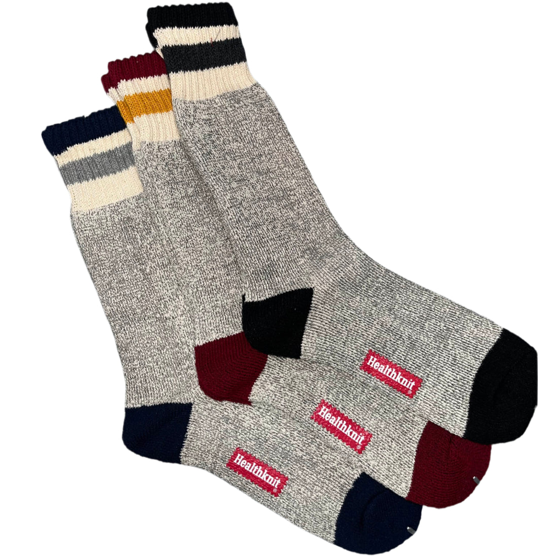 Healthknit Socks 3 Pack Grey / Multi