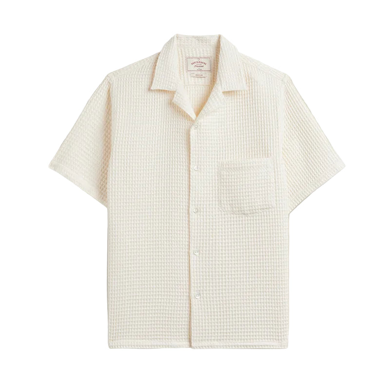 Portuguese Flannel SS Honeycomb Shirt White