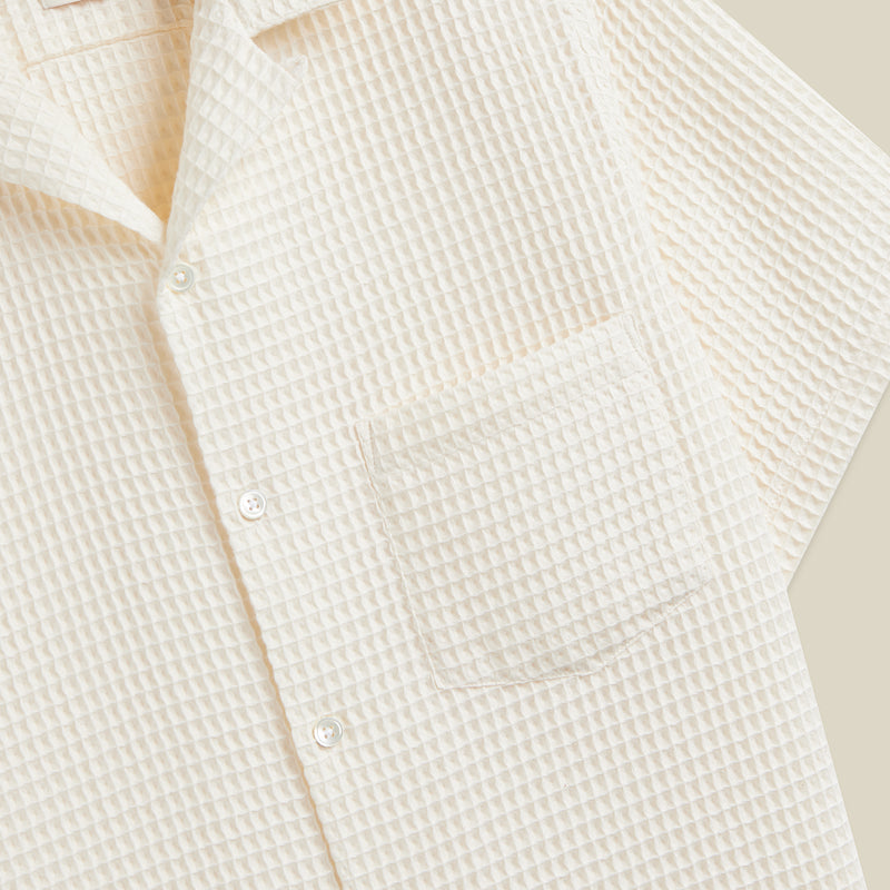 Portuguese Flannel SS Honeycomb Shirt White