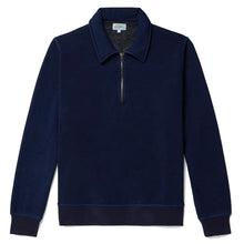 Load image into Gallery viewer, Hartford Zipper Polo Knit Sweatshirt Indigo
