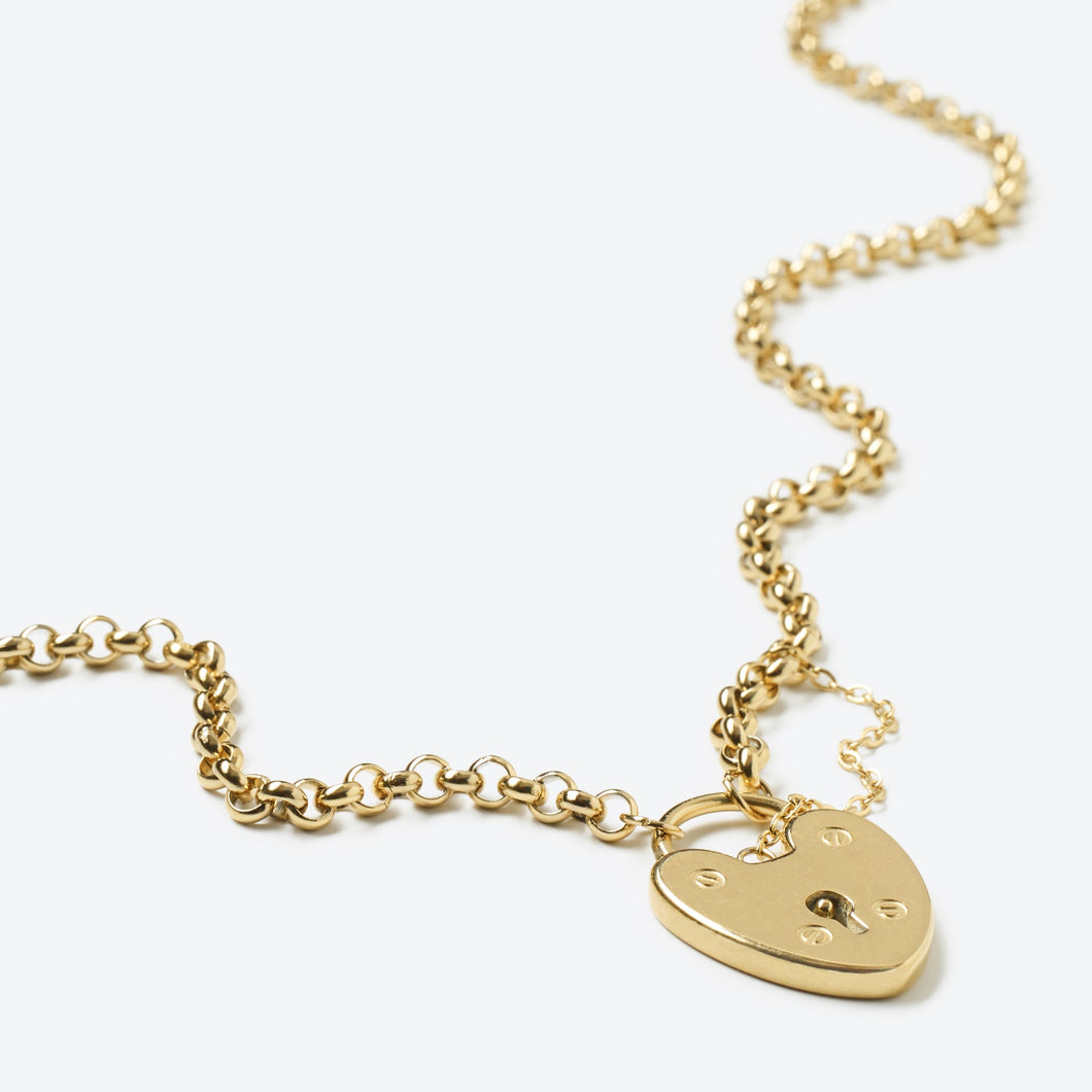 Hoops and Chains Heart Padlock Chain