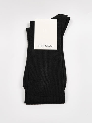 Hermani Merino Wool Knee-High Nero