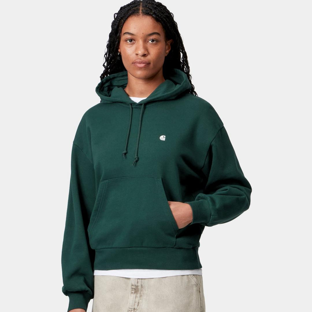 Carhartt WIP W' Hooded Casey Sweatshirt Velvet Green / Silver