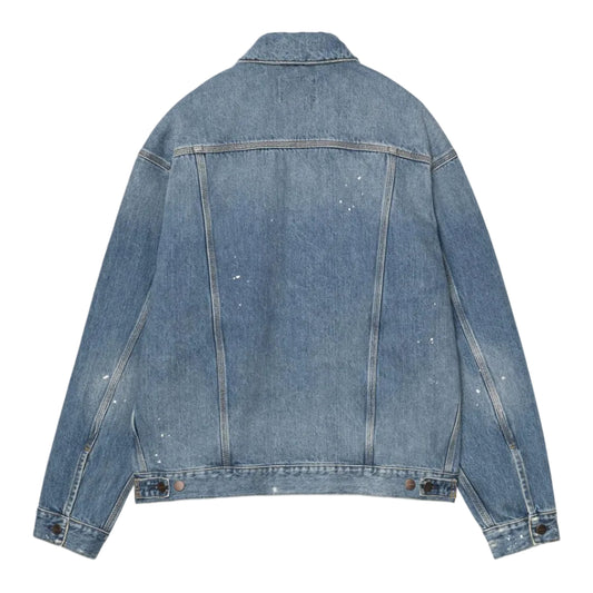 Carhartt WIP Helston Jacket Blue Destroy wash splatter