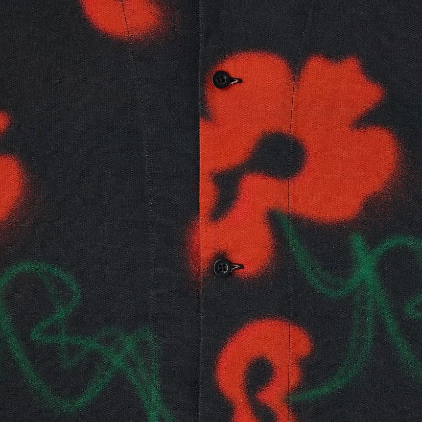 Edwin Garden Society Shirt SS Red / Black