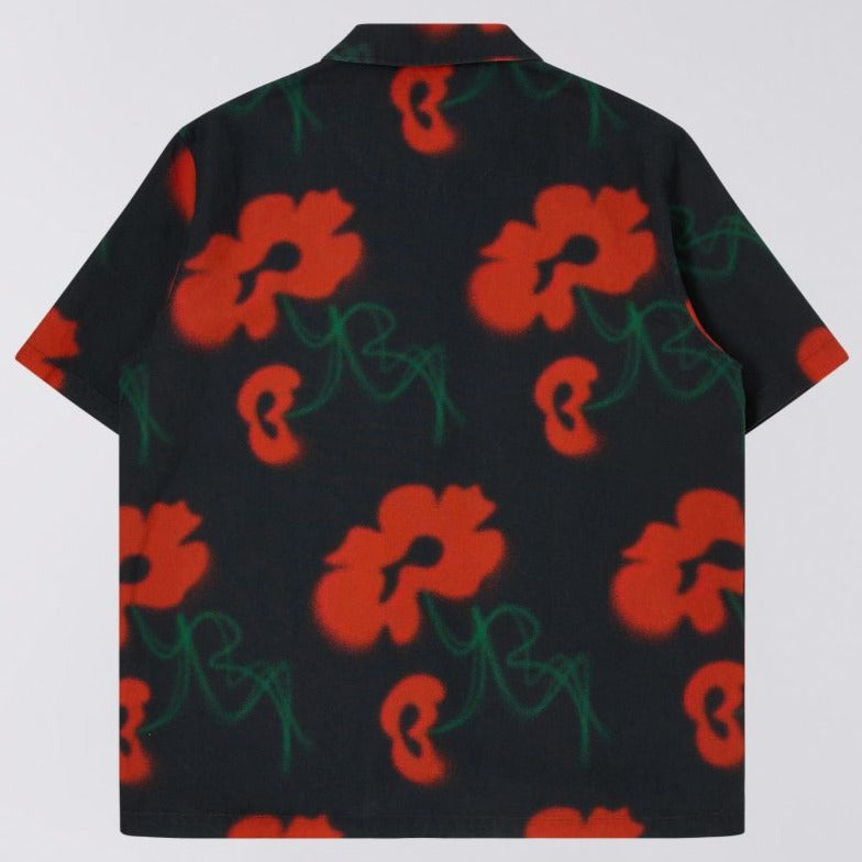 Edwin Garden Society Shirt SS Red / Black