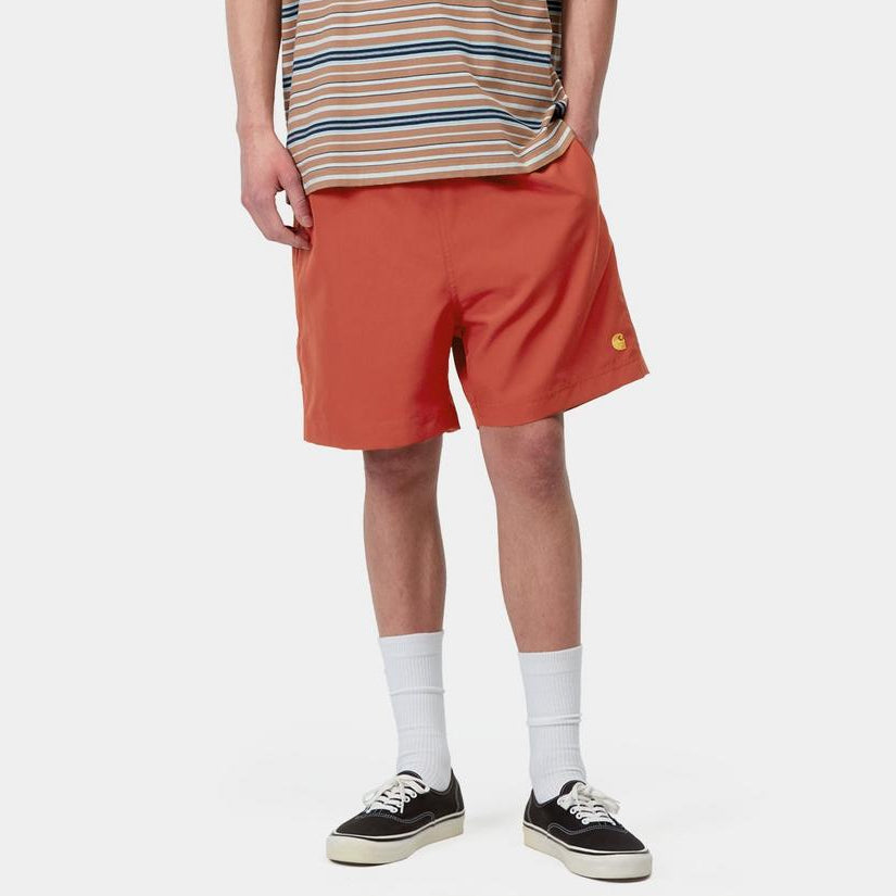 Carhartt WIP Chase Swim Trunks Oxide Red / Gold