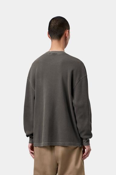 Carhartt WIP L/S Vista Waffle T-Shirt Black, Garment dyed