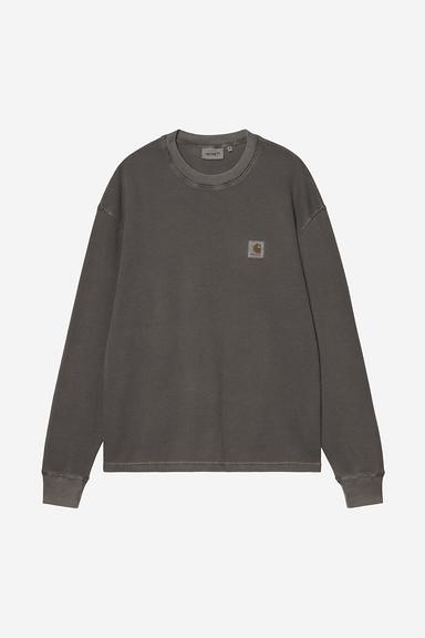Carhartt WIP L/S Vista Waffle T-Shirt Black, Garment dyed