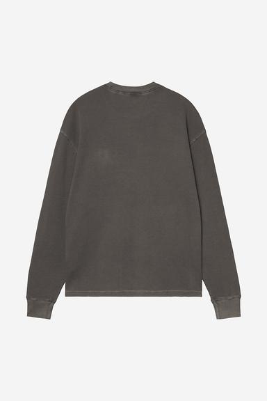 Carhartt WIP L/S Vista Waffle T-Shirt Black, Garment dyed
