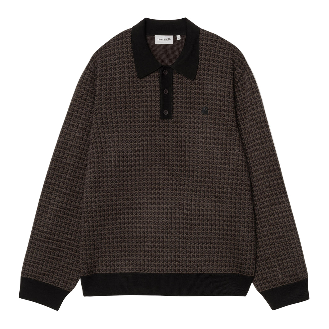 Carhartt WIP L/S Lowis Polo Houndstooth Vitola Heather