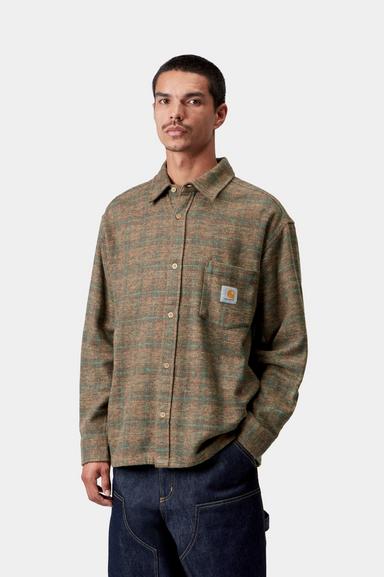 Carhartt WIP L/S Bagley Shirt Bagley Check Hamilton Brown