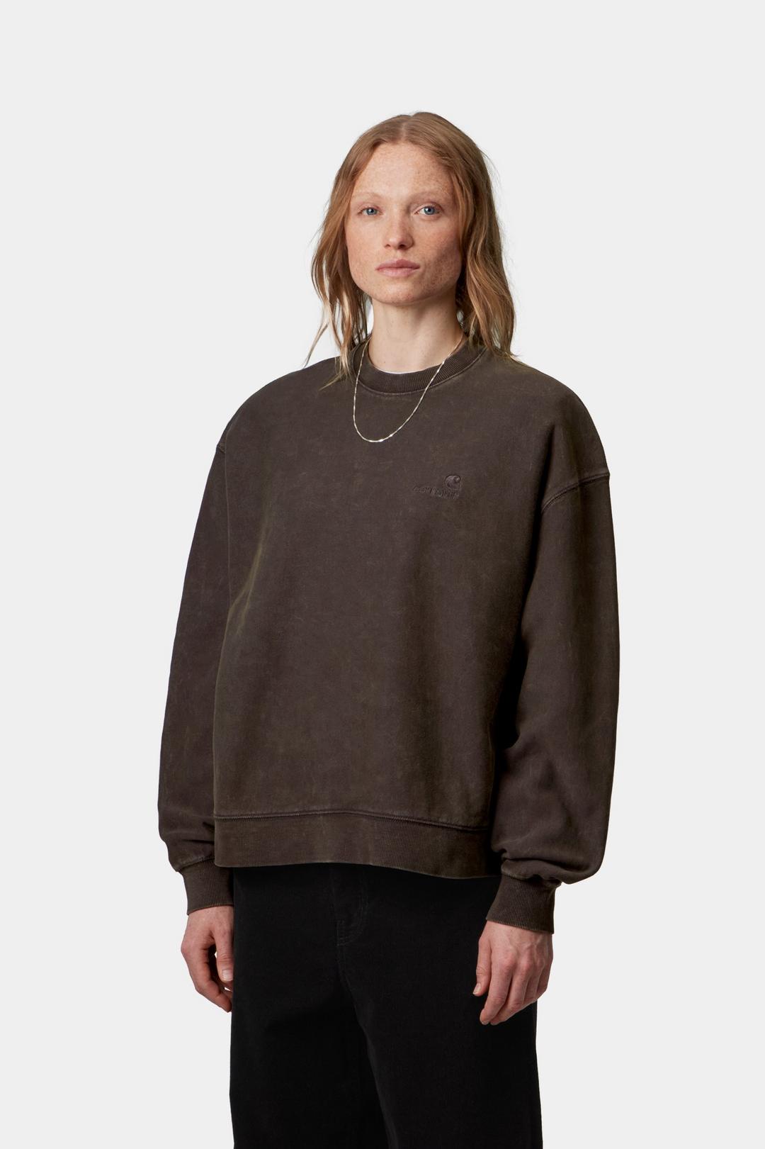 Carhartt WIP W' Lambert Sweat Tobacco moon wash