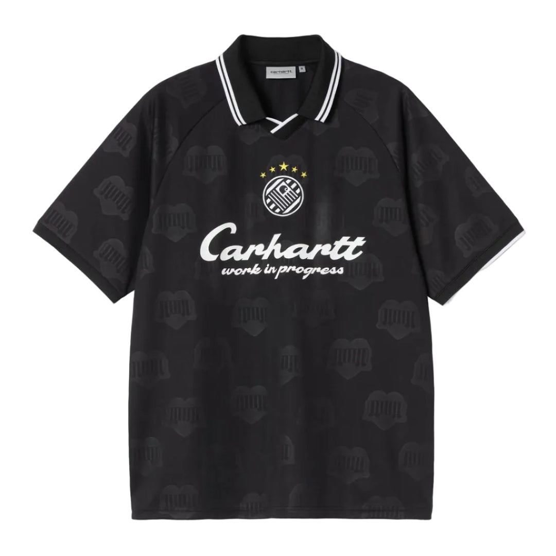 Carhartt WIP S/S Terrace Football T-Shirt Heart Train Jacquard Black