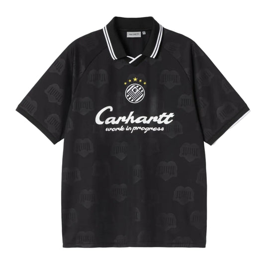 Carhartt WIP S/S Terrace Football T-Shirt Heart Train Jacquard Black