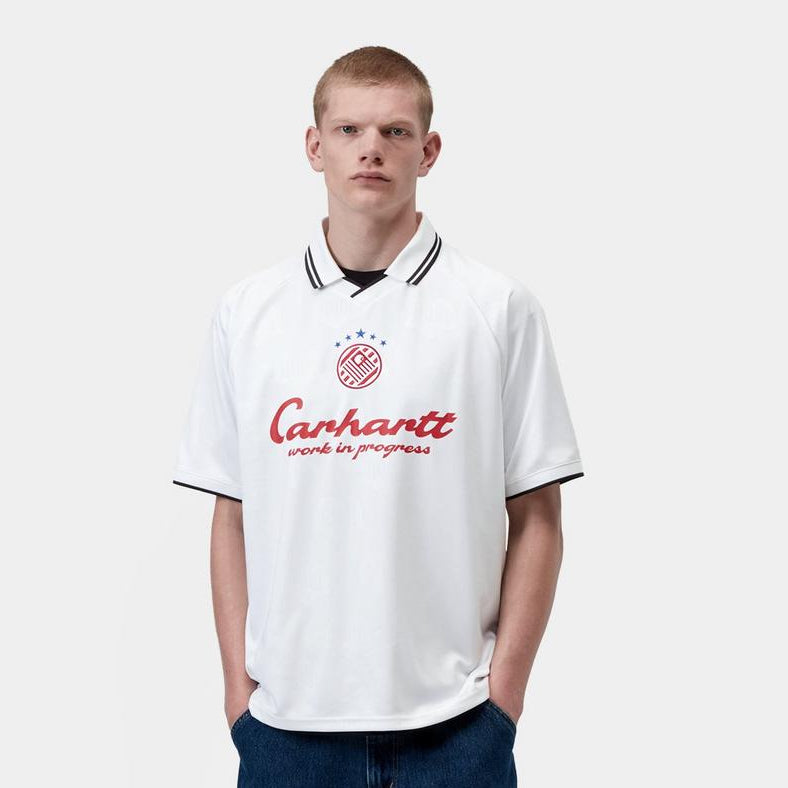 Carhartt WIP S/S Terrace Football T-Shirt Heart Train Jacquard White