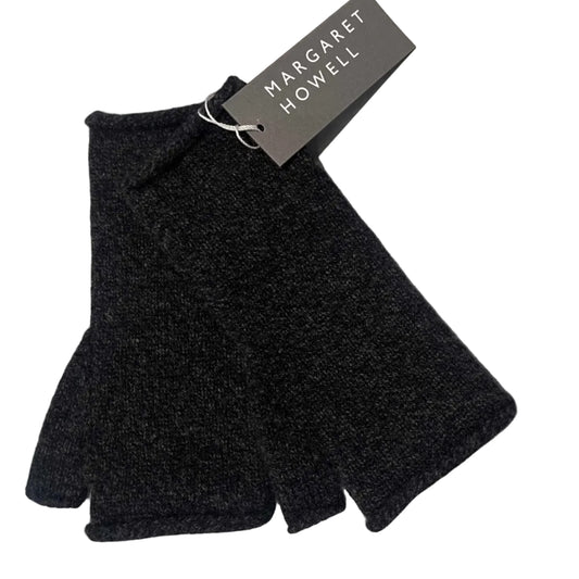 Margaret Howell Fingerless Gloves Merino/Cashmere Mitten Navy / Charcoal