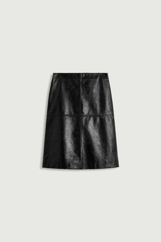 Soeur Gwen Leather Skirt Black