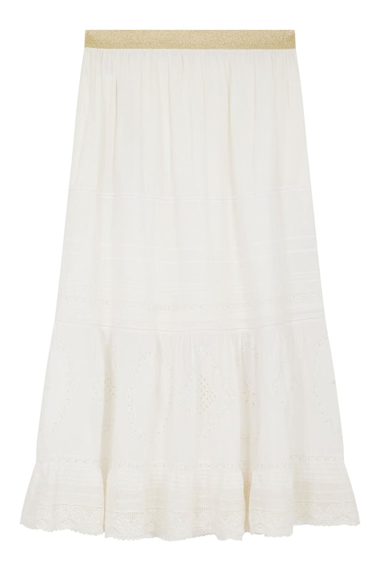 Leon & Harper Jinta Lace Skirt White