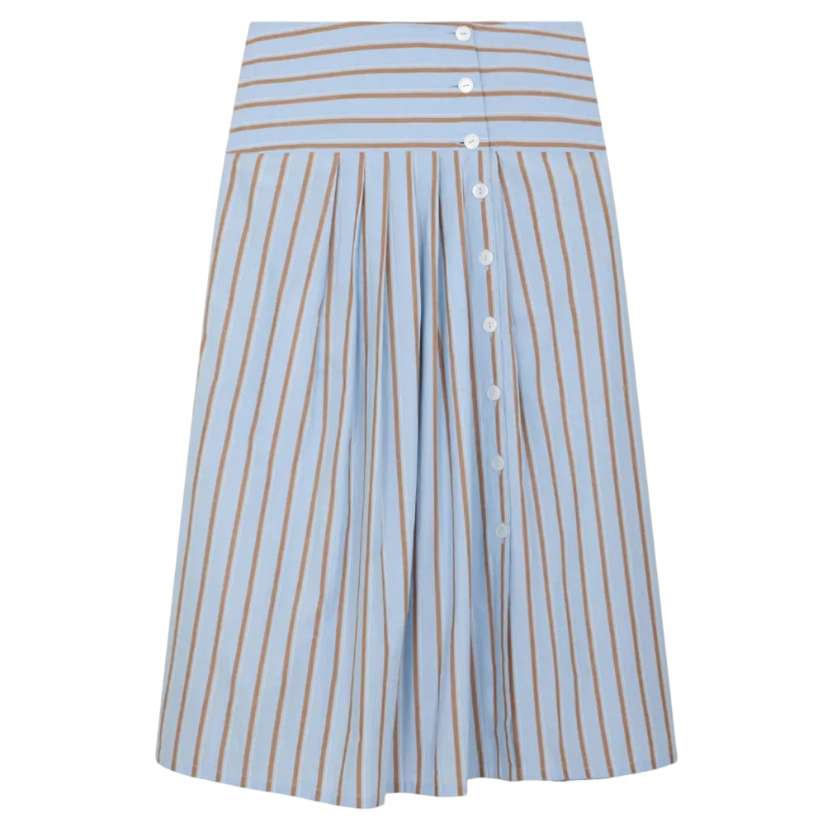 Leon & Harper Joyau Striped Skirt White