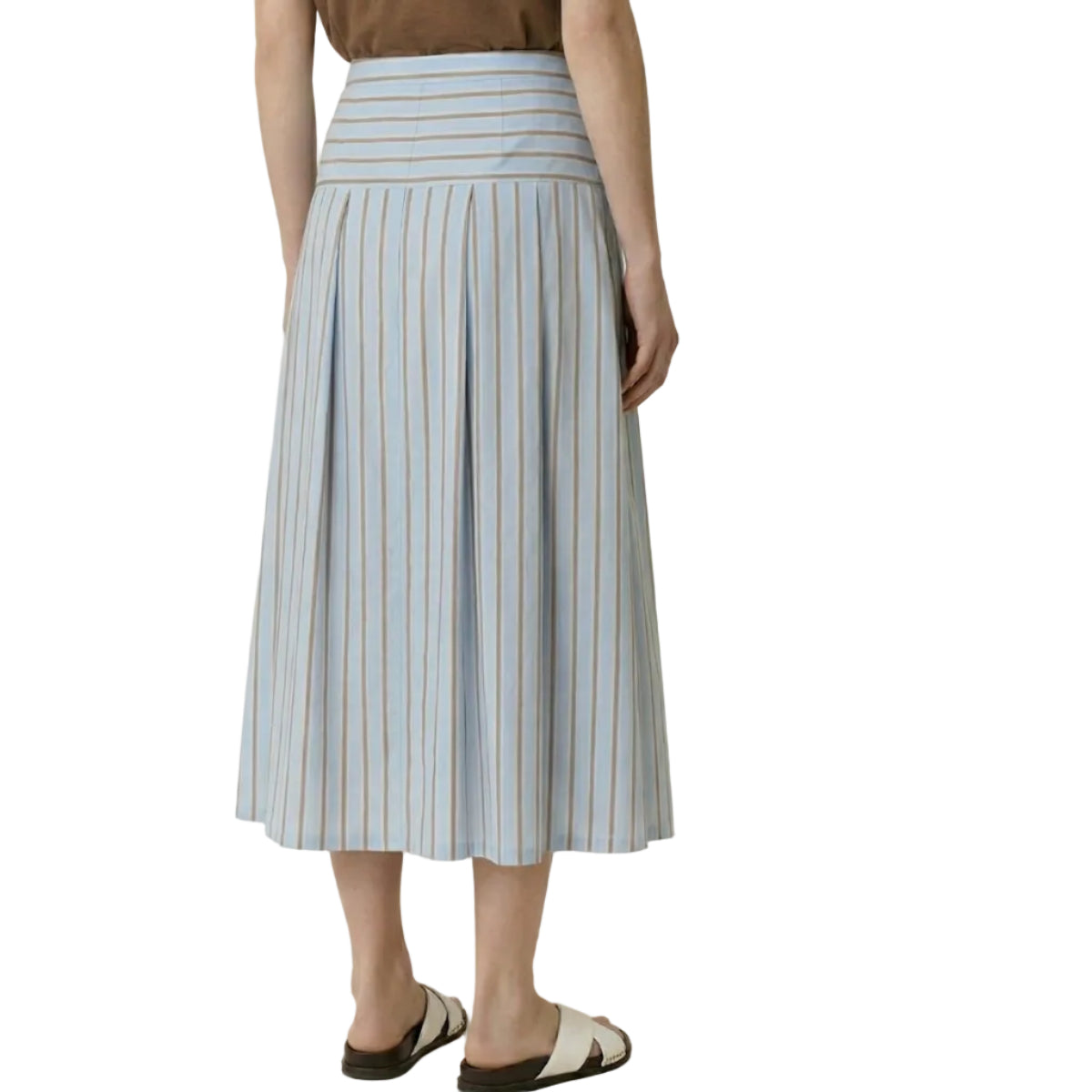Leon & Harper Joyau Striped Skirt White