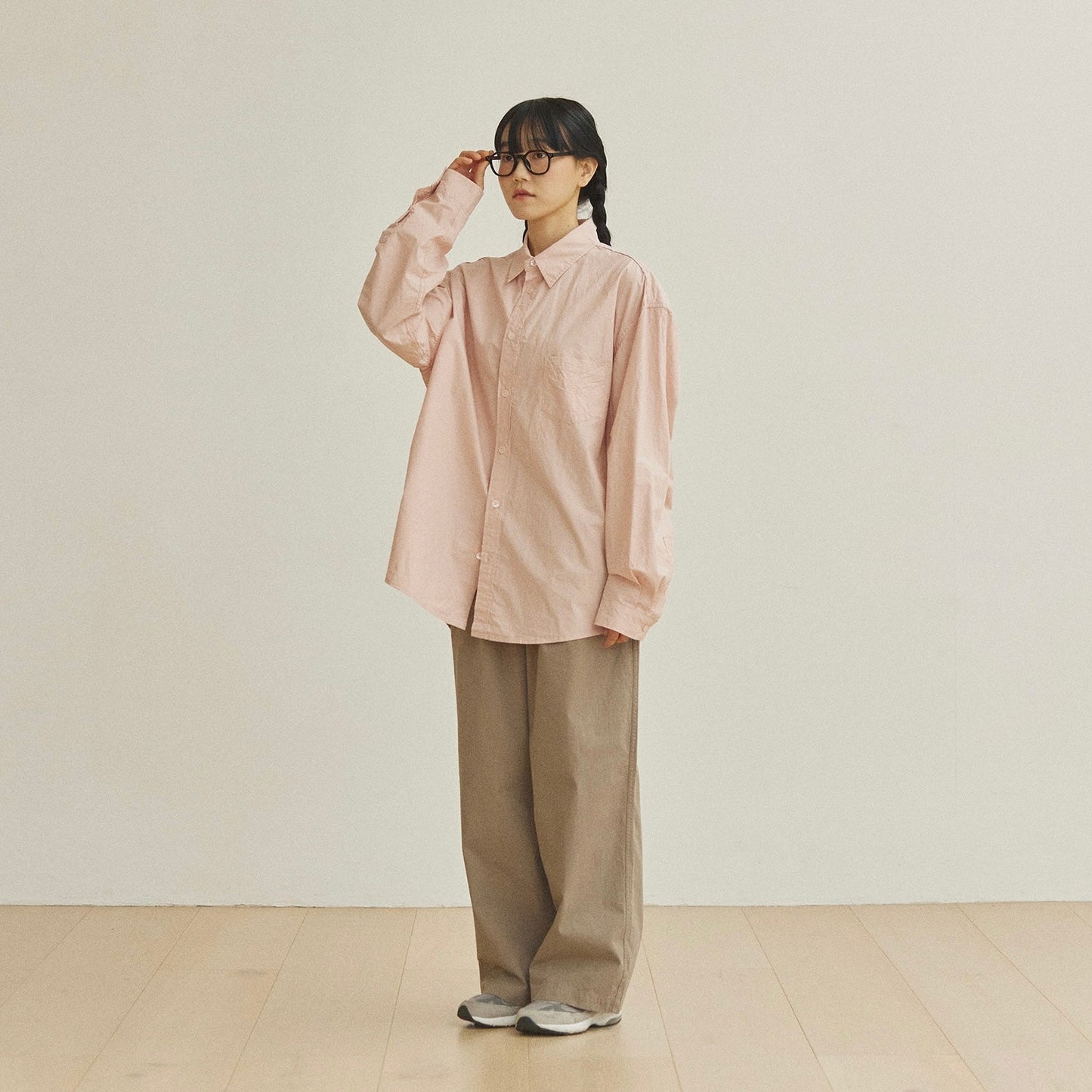 Kappy Design Relaxed Cotton Shirt Light Pink