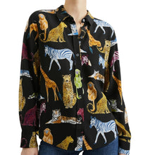 Load image into Gallery viewer, Rails Kate Shirt Silk Illustrated Animals
