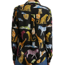 Load image into Gallery viewer, Rails Kate Shirt Silk Illustrated Animals
