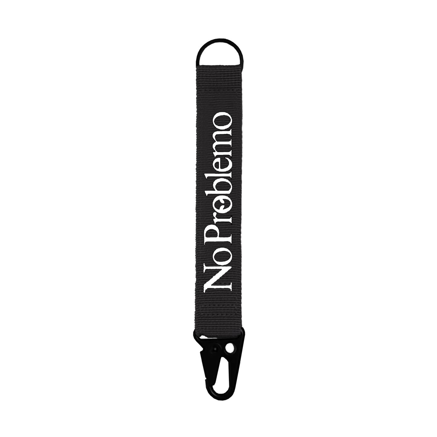 No Problemo Carabiner Keychain Black