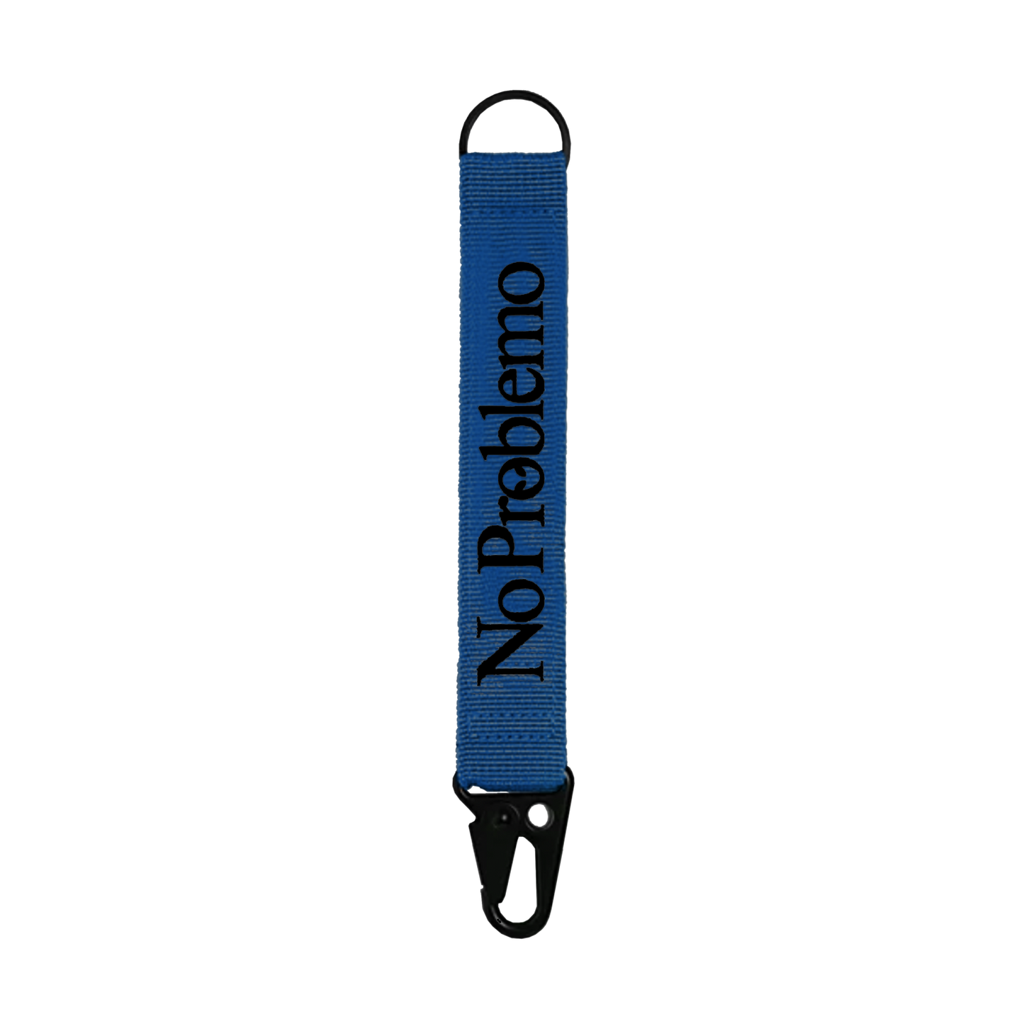 No Problemo Carabiner Keychain Blue