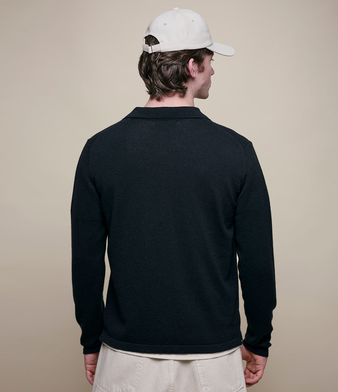 Merz b. Schwanen Merino Wool-Cashmere-Silk LS Shirt Black